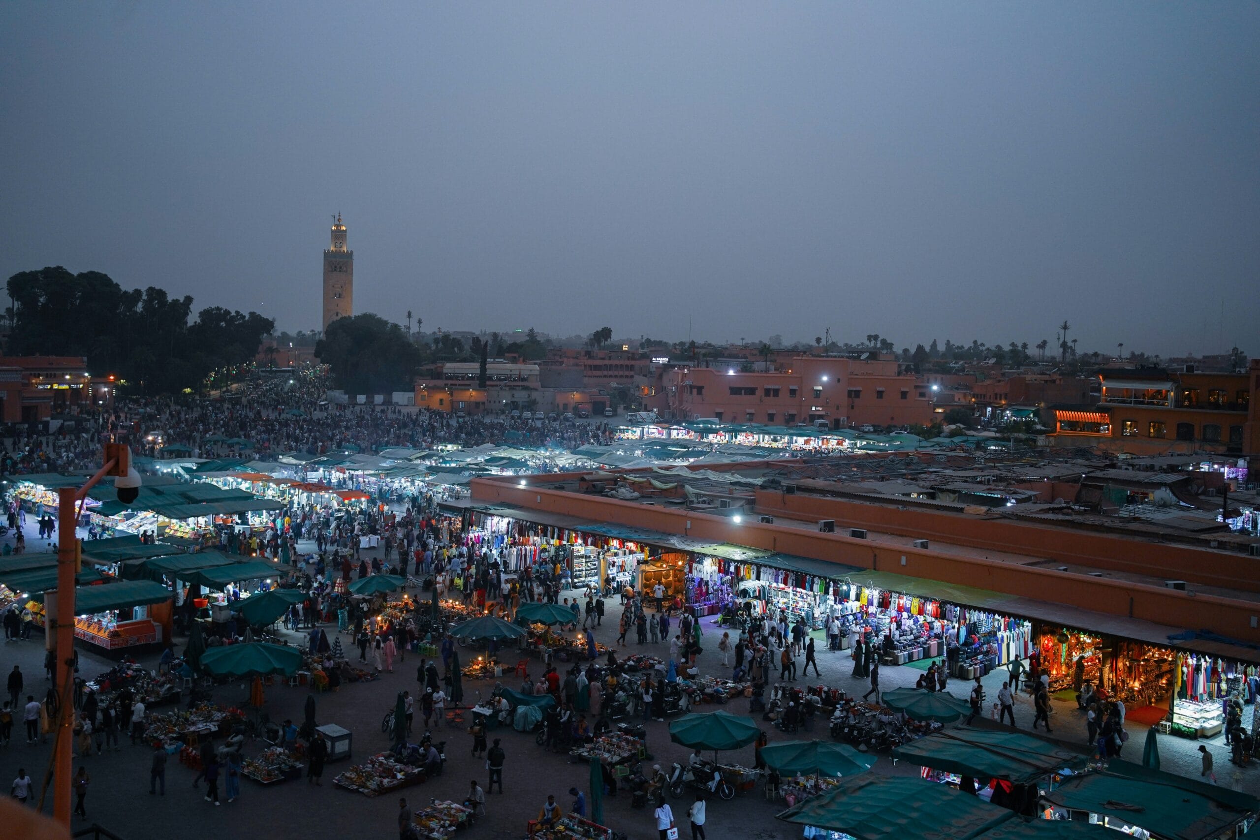 Jemaa el‑Fna Square Marrakech night Morocco group tour